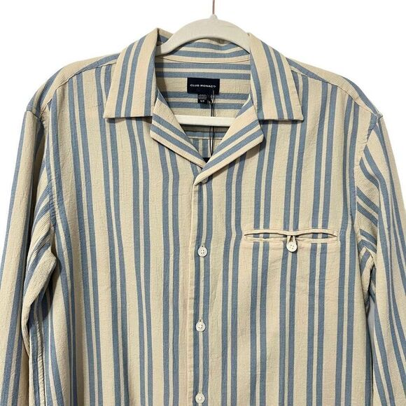 Club Monaco New !! Striped Long-Sleeve Button-Down Shirt Small Men’s - Picture 3 of 13
